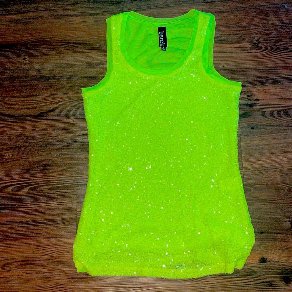BEREK neon mesh sequin top,S!NEW